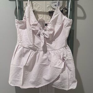 NWT Doe & Rae Striped Tie-Front Peplum Cami Top - Small